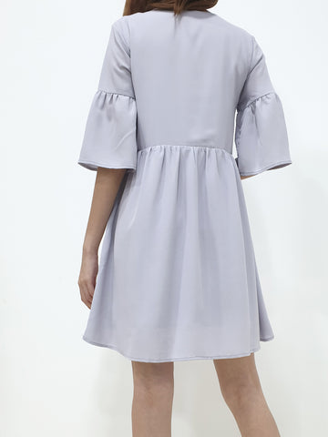 Flounce Sleeve Tribal Babydoll Dress (Non-returnable) - Ferlicious