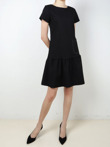 Front Pocket Ruffles Dress