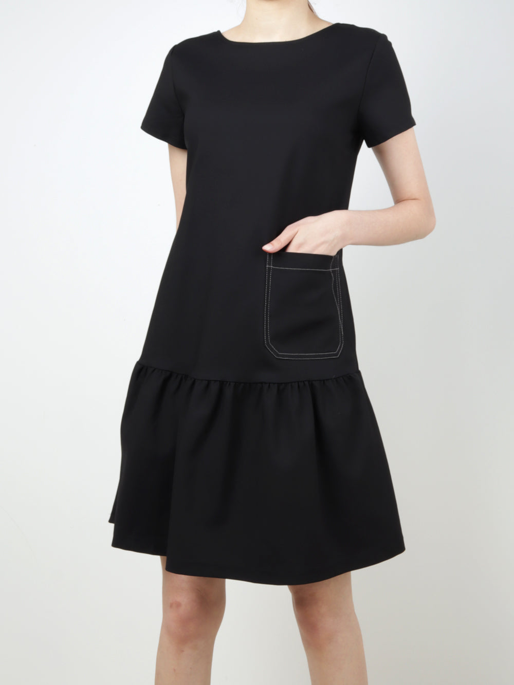 Front Pocket Ruffles Dress