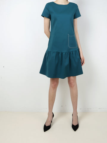 Front Pocket Ruffles Dress