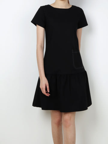 Front Pocket Ruffles Dress