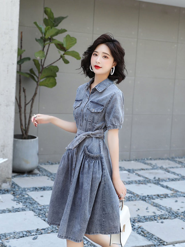 Denim dress hotsell korean style