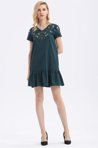 Gingham V Neck Dress - Ferlicious