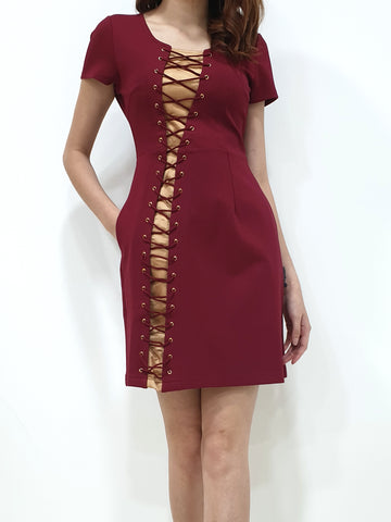 Lace Bodycon - Maroon (Non-returnable) - Ferlicious