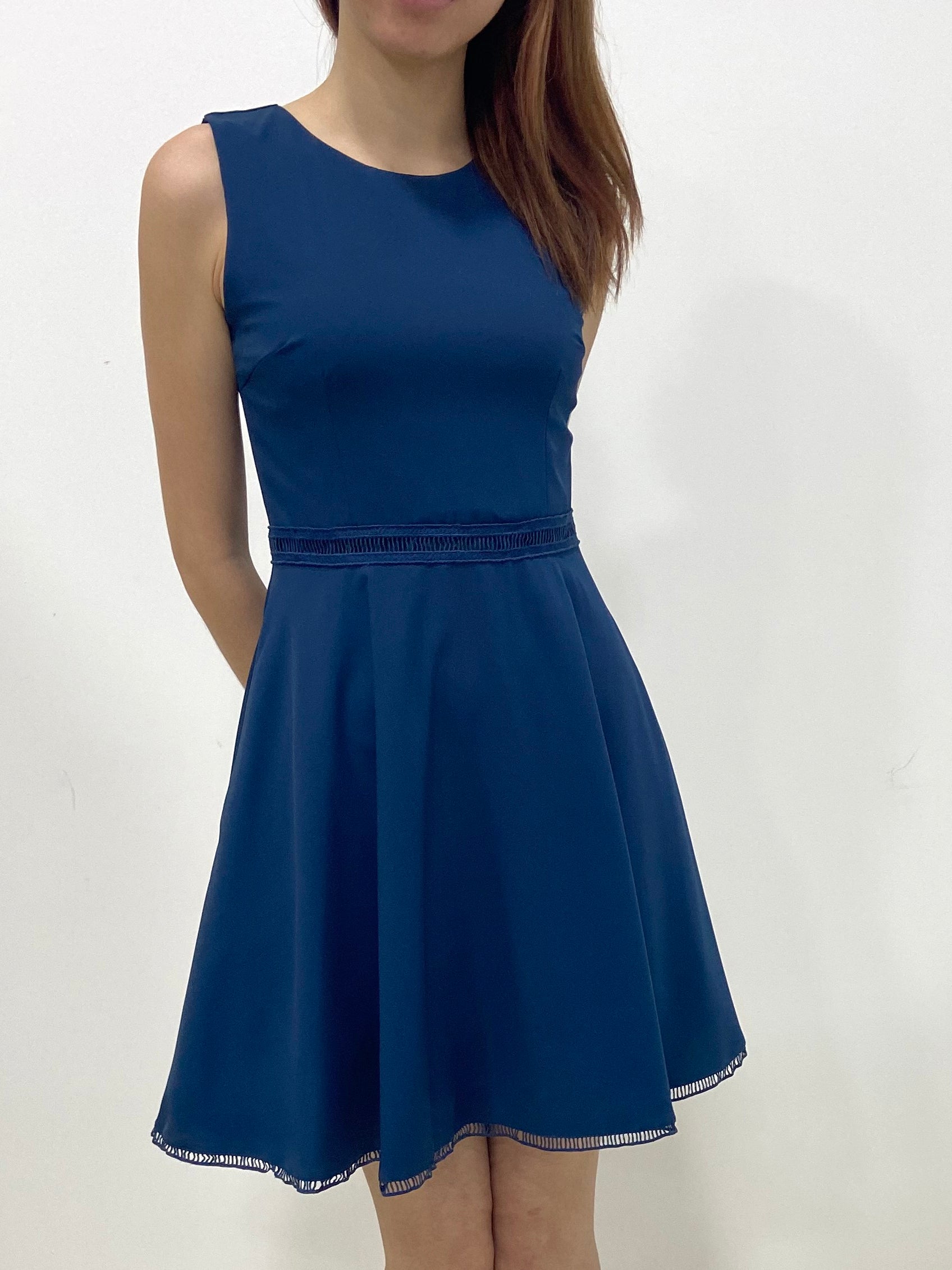 Ladder Lace Dress - Blue (Non-returnable) - Ferlicious