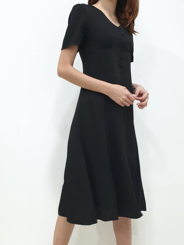 Lady Button Midi - Black (Non-returnable) - Ferlicious