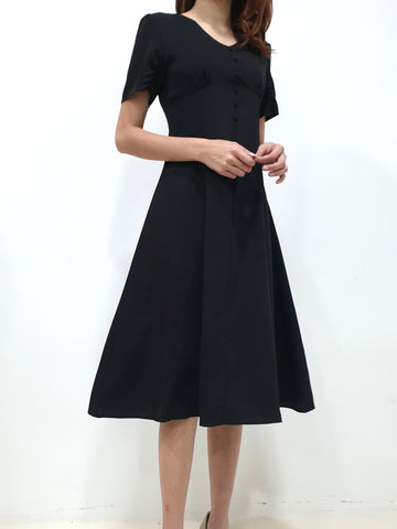 Lady Button Midi - Black (Non-returnable) - Ferlicious