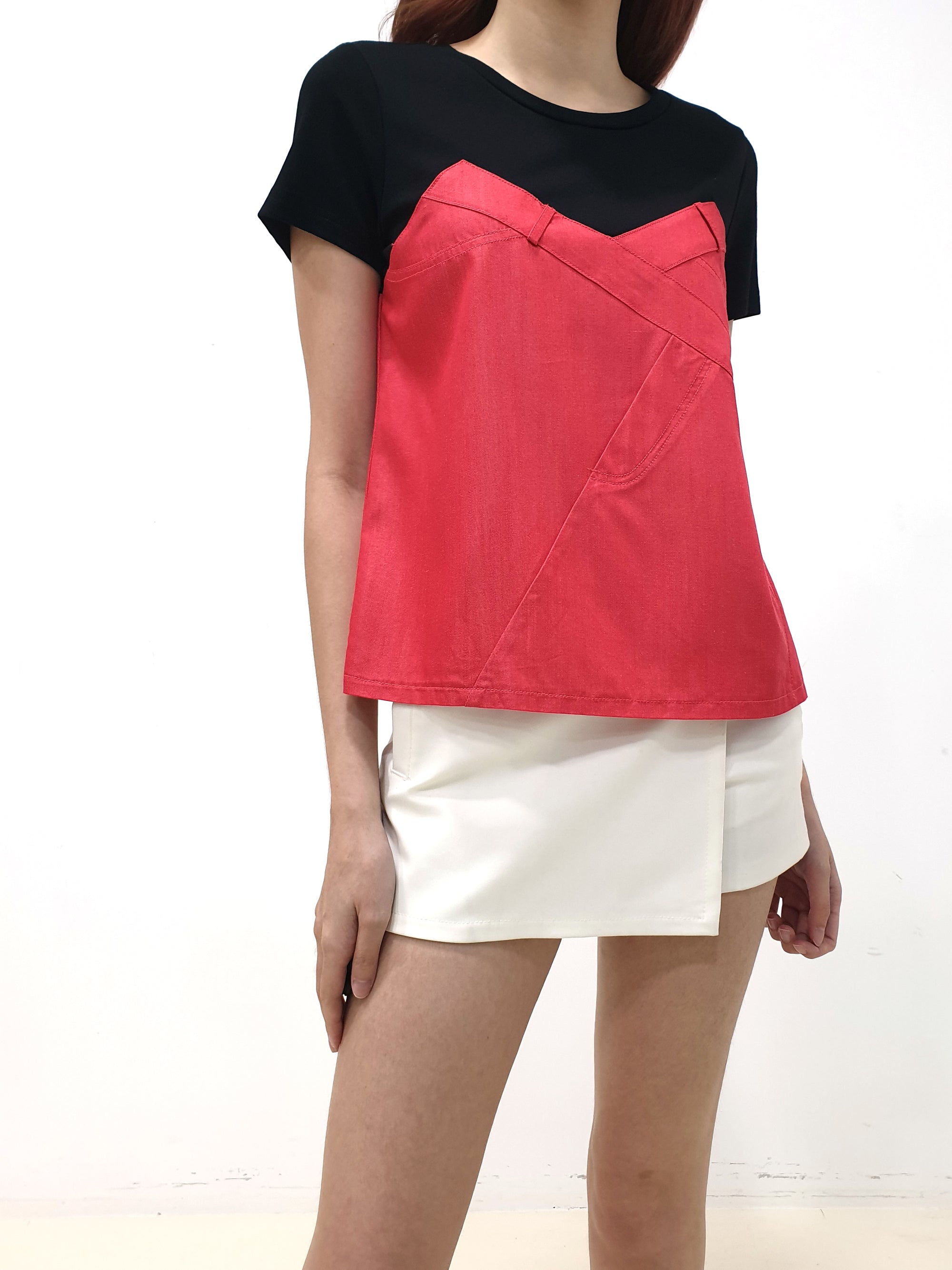 Layered Design Top - Red (Non-returnable) - Ferlicious