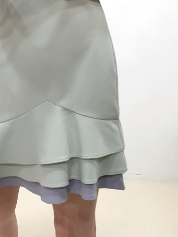 Layered Hem V Neck Dress