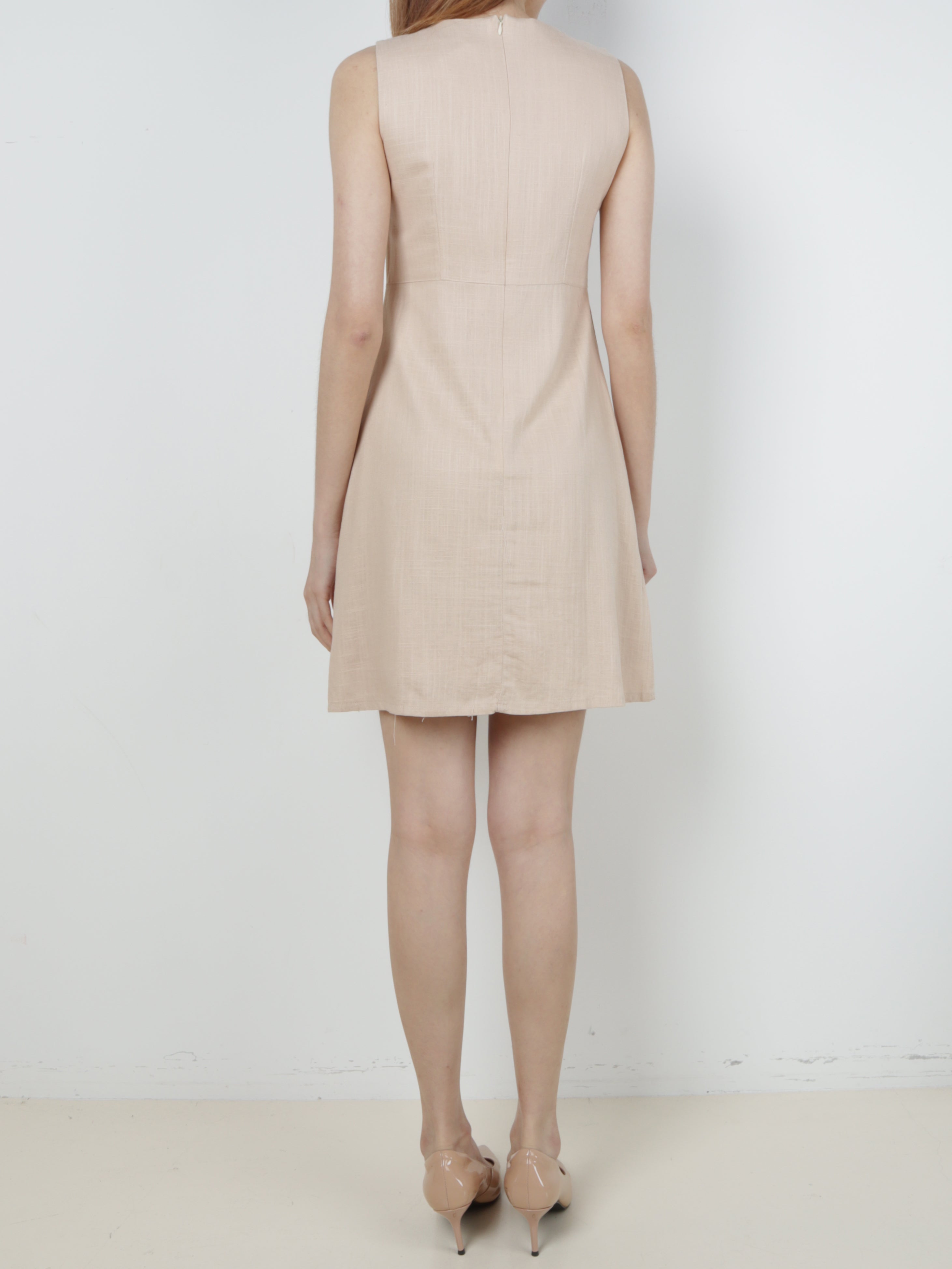 Linen Button Sleeveless Dress