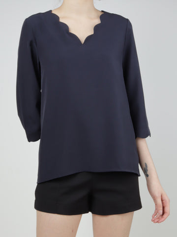 MADEBYFER Scallop Trimming Blouse