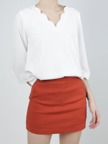 MADEBYFER Scallop Trimming Blouse