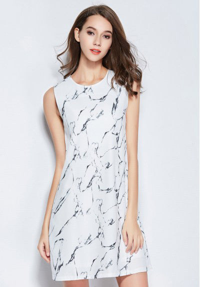 Marble Trapeze Dress - Ferlicious