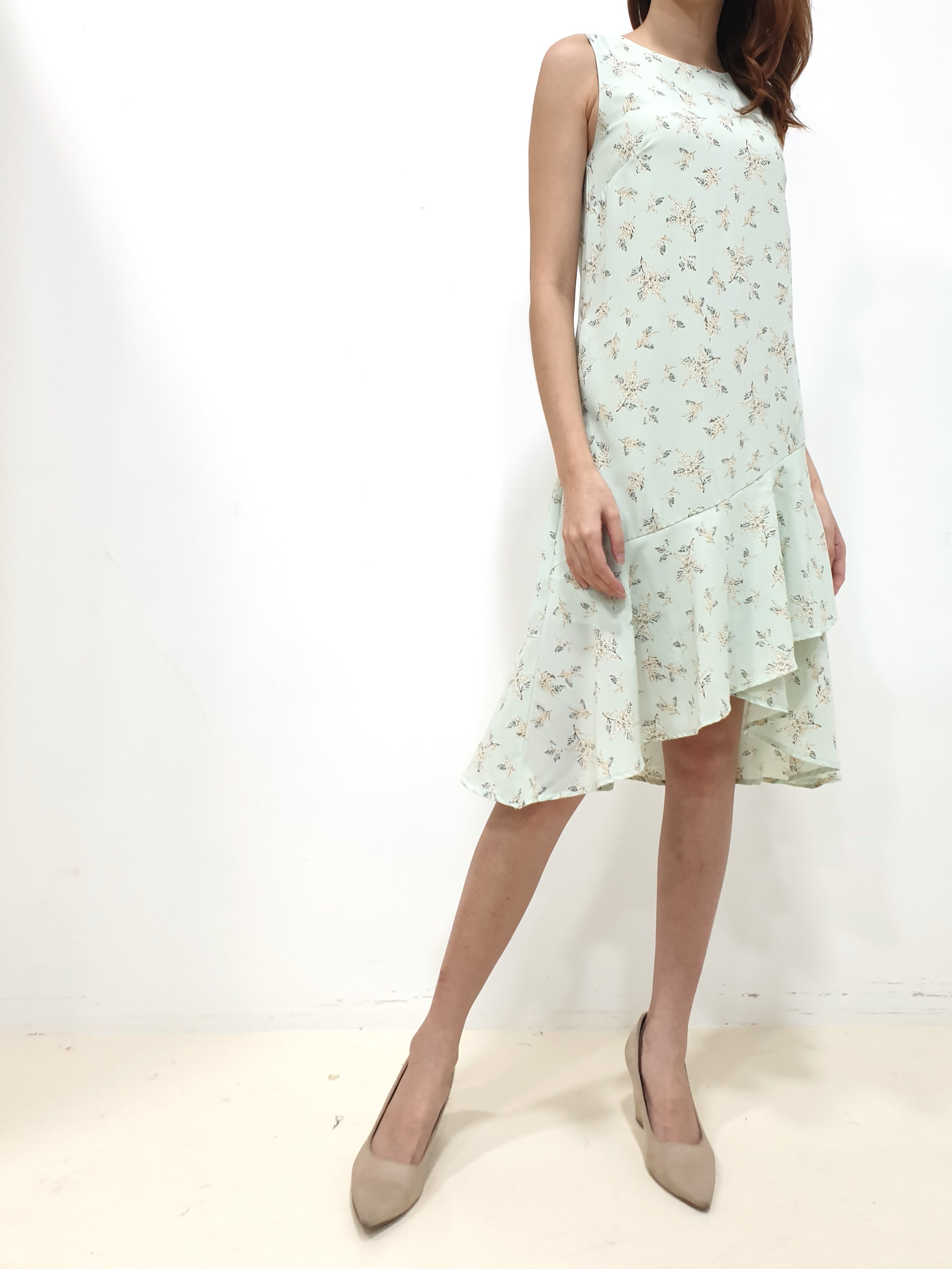 Overlap Ruffles Midi - Mint (Non-returnable) - Ferlicious