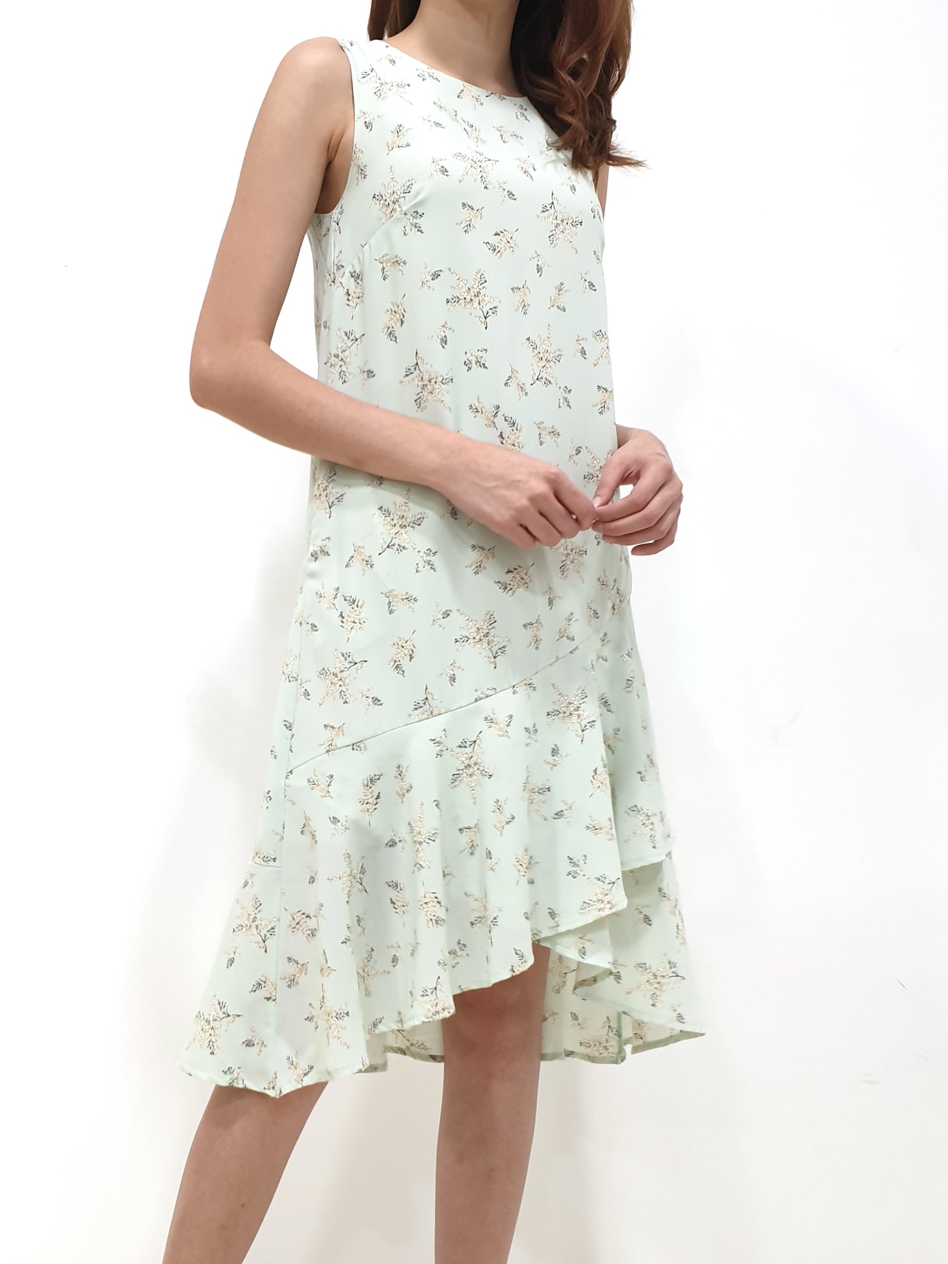 Overlap Ruffles Midi - Mint (Non-returnable) - Ferlicious