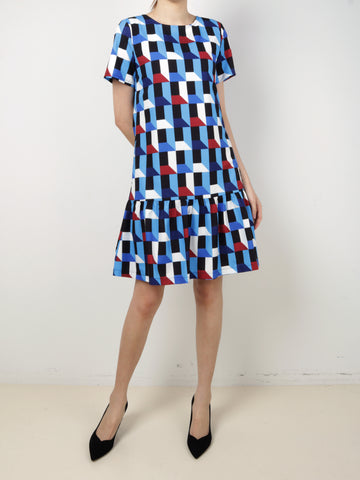 Pixels Gathered Hem Dress