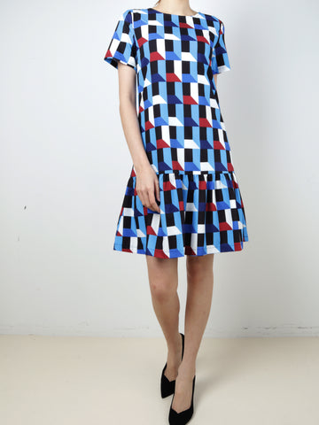 Pixels Gathered Hem Dress