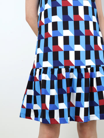 Pixels Gathered Hem Dress