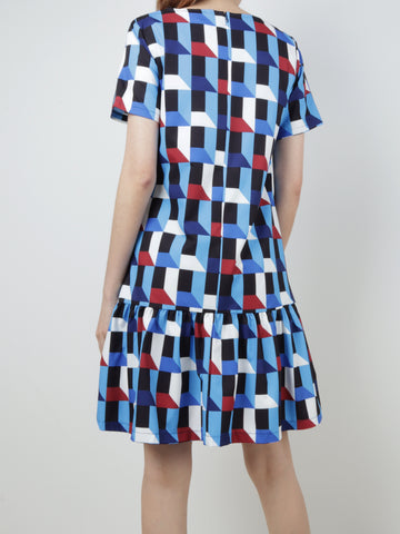 Pixels Gathered Hem Dress