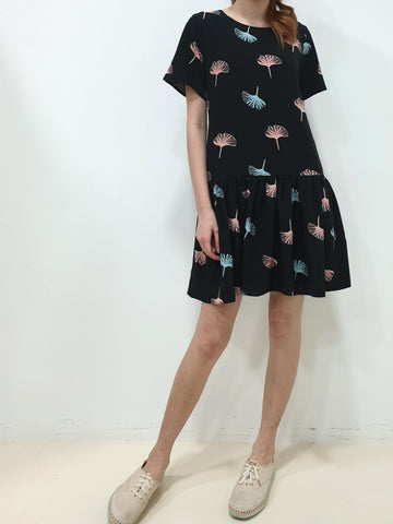 Printed Drop Waist Dress