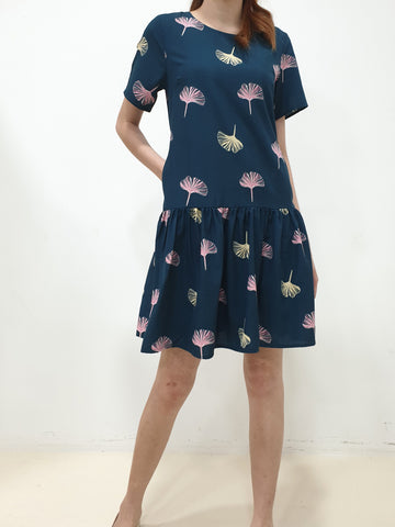 Printed Drop Waist Dress