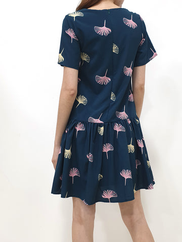 Printed Drop Waist Dress