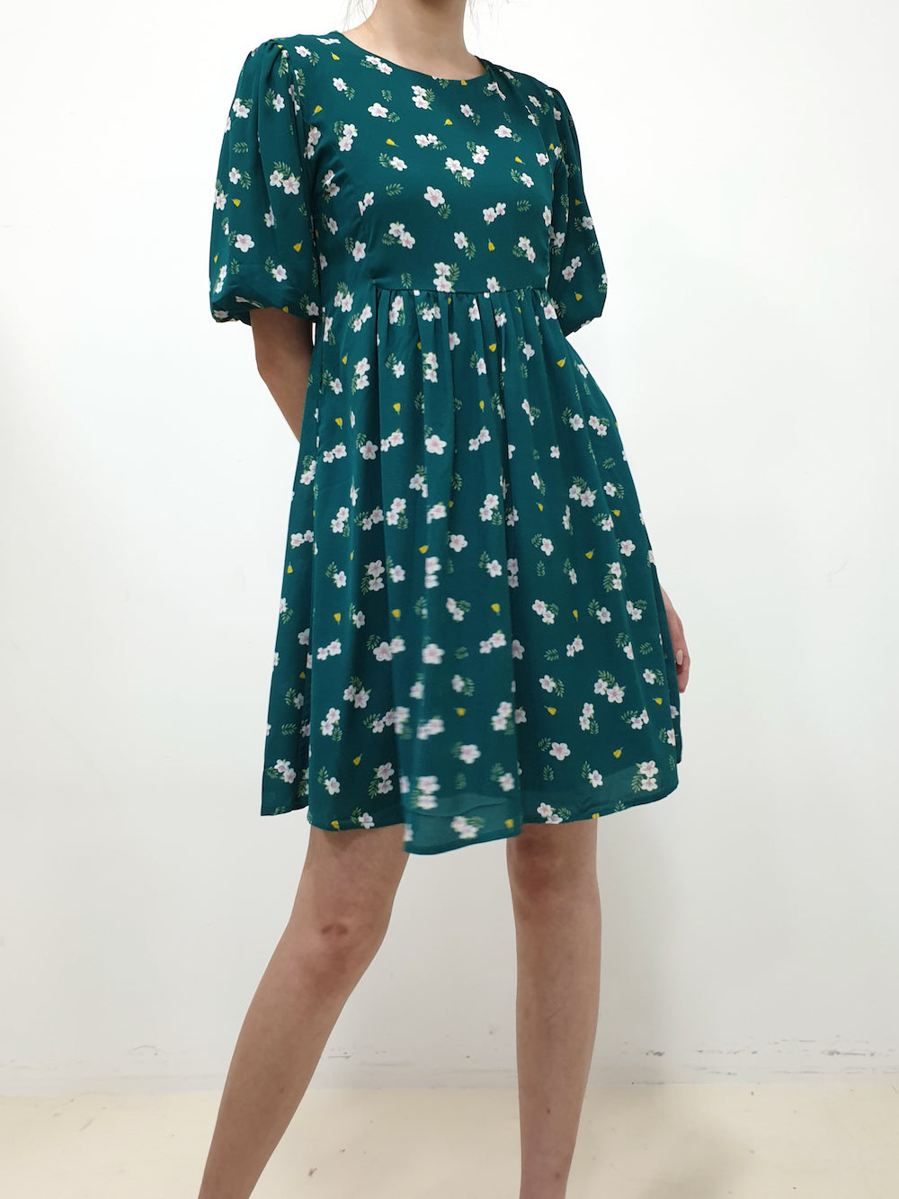 Puff Sleeves Floral Dress