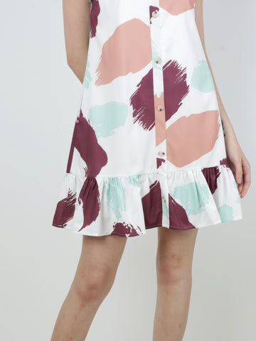 Rachel Ruffles Dress - Rust