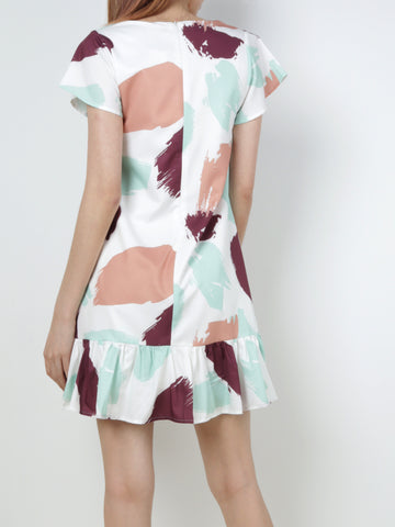 Rachel Ruffles Dress - Rust