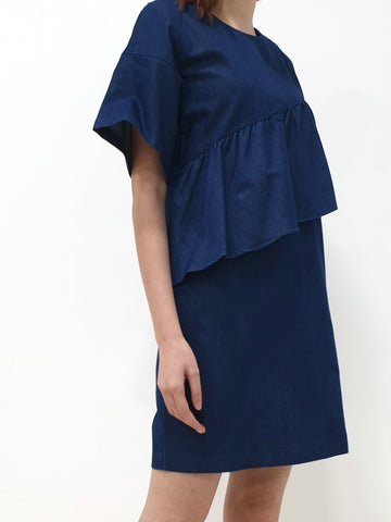 Ruffles Front Denim Dress (Non-returnable) - Ferlicious