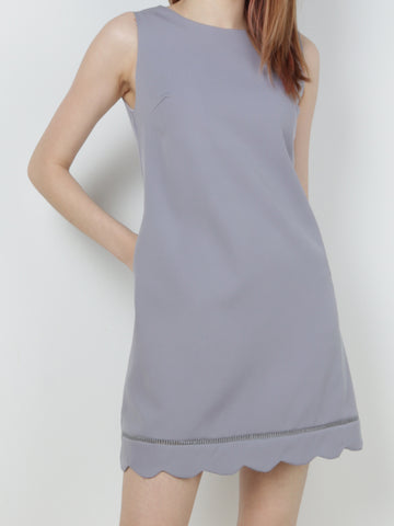 Scallop Hem Shift Dress