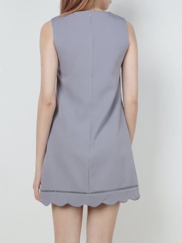 Scallop Hem Shift Dress