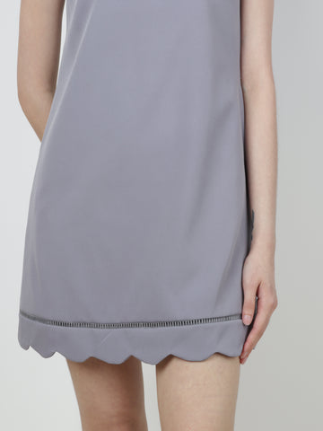 Scallop Hem Shift Dress