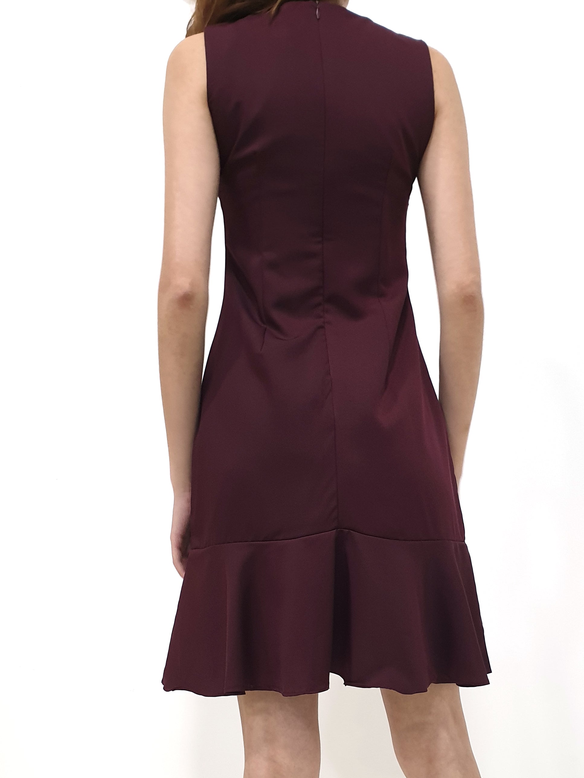 Side Waterfall Dress - Maroon (Non-returnable) - Ferlicious