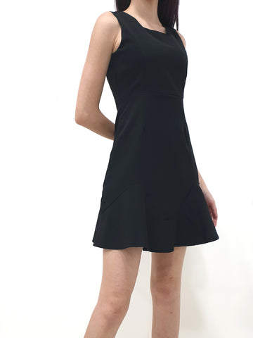 Square Neck Peplum Dress - Solids (Non-returnable) - Ferlicious