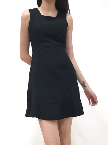 Square Neck Peplum Dress - Solids (Non-returnable) - Ferlicious