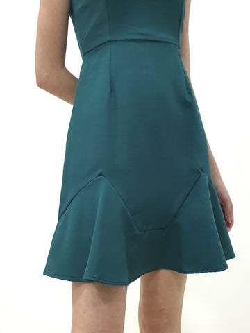 Square Neck Peplum Dress - Solids (Non-returnable) - Ferlicious