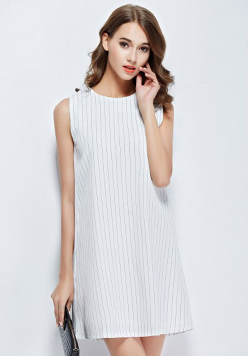 Stripe Trapeze Dress - Ferlicious