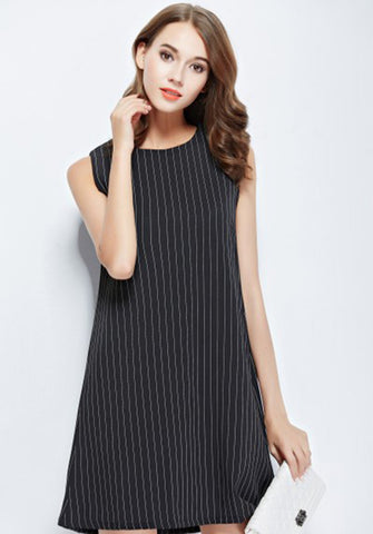 Stripe Trapeze Dress - Ferlicious