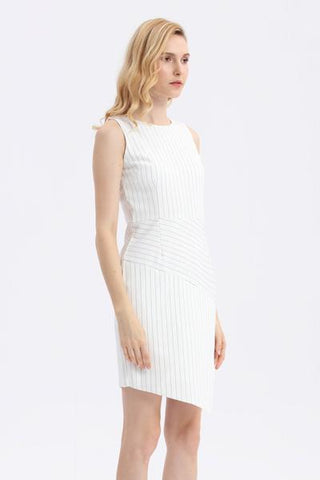 Stripes Asymmetrical Dress - Ferlicious