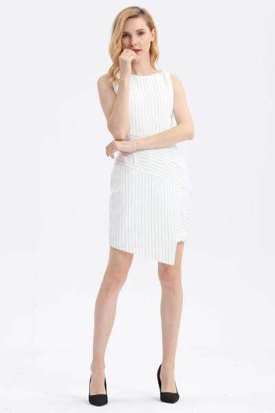 Stripes Asymmetrical Dress - Ferlicious