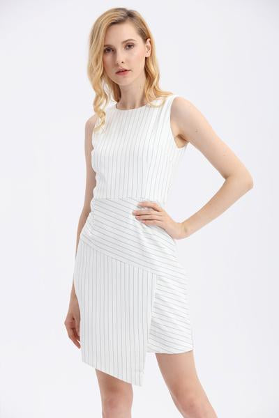 Stripes Asymmetrical Dress - Ferlicious