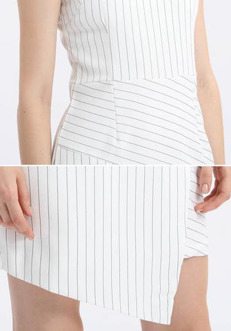 Stripes Asymmetrical Dress - Ferlicious