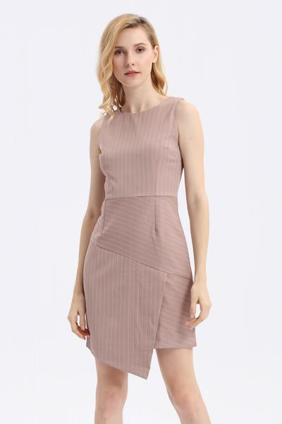 Stripes Asymmetrical Dress - Ferlicious
