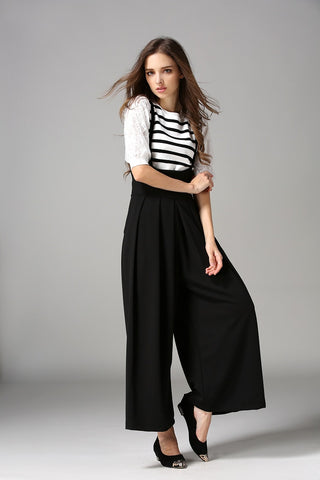 Suspender Flare Leg Jumpsuit - Ferlicious