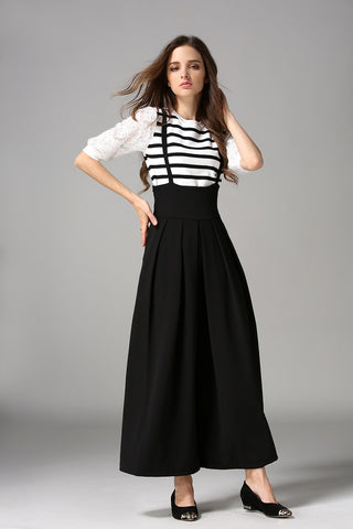 Suspender Flare Leg Jumpsuit - Ferlicious