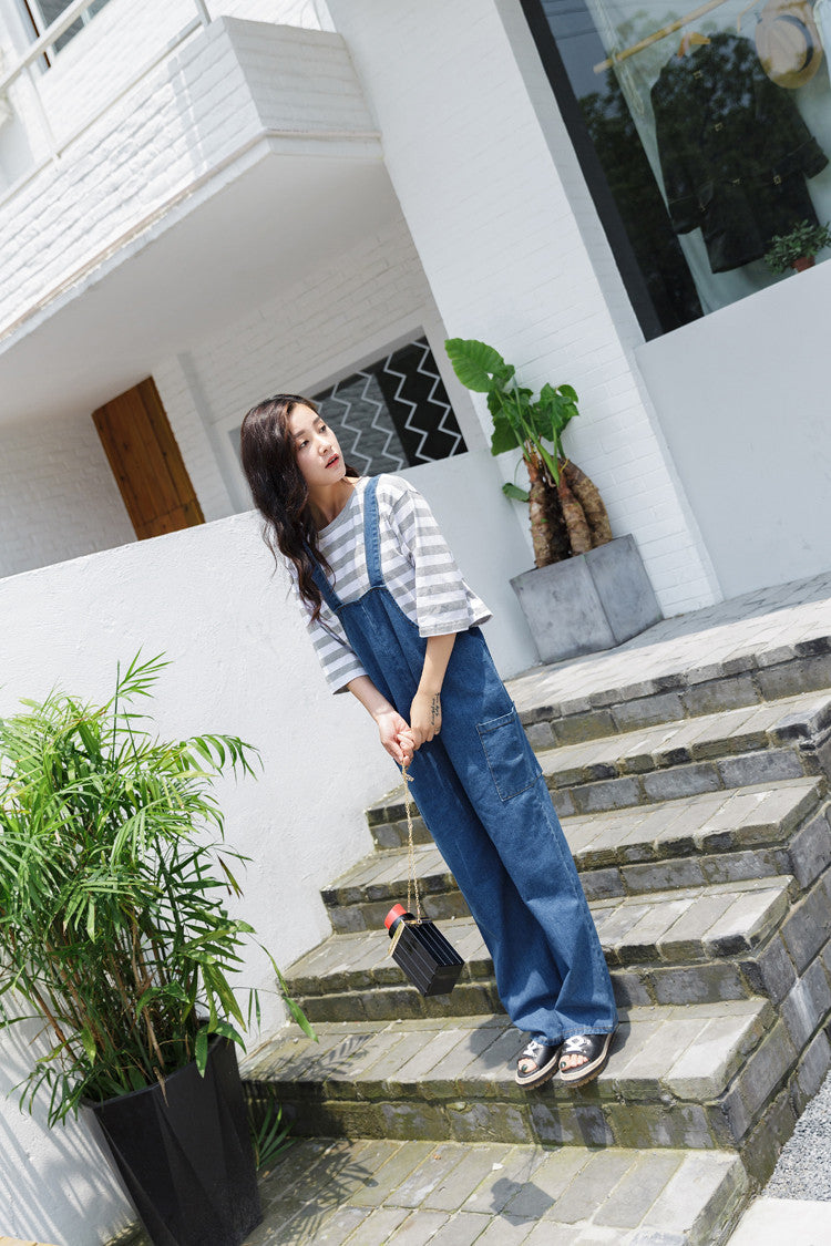 Baggy Denim Jumpsuit - Ferlicious