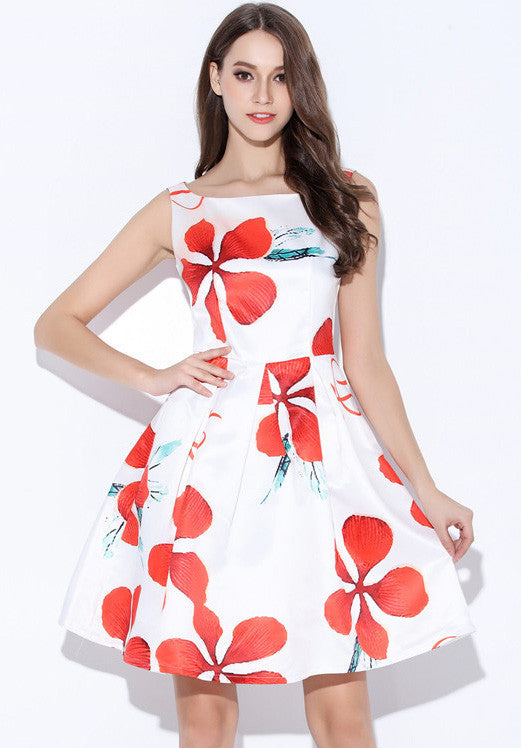Petals Print Dress - Ferlicious