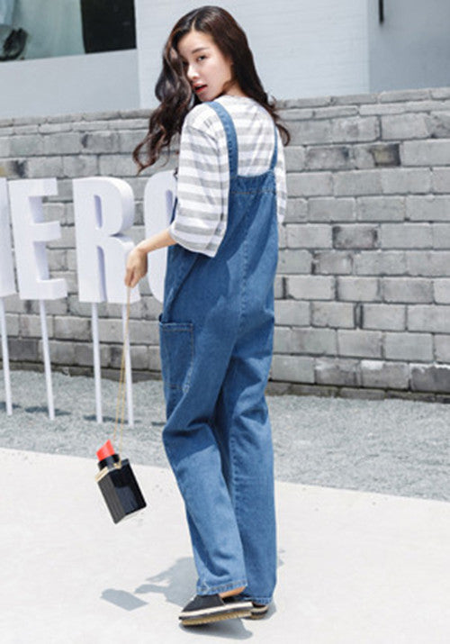 Baggy Denim Jumpsuit - Ferlicious