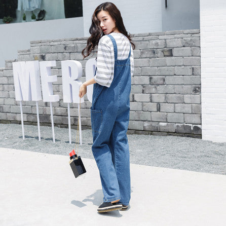 Baggy Denim Jumpsuit - Ferlicious